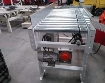 Transportador industrial de rodillos vivos por liga